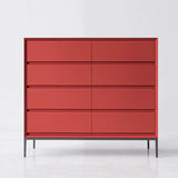 Red	Finish Wooden Horizontal Dresser for Drawers Image - 11