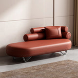 Red Flannel Wooden Frame Tufted Right-Arm Chaise Image - 5