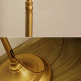 Red Glass Flower Shade Vintage Brass Floor Lamp Image - 10