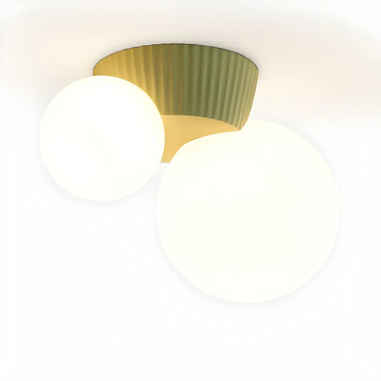 Red Resin Spherical Flush Mount Ceiling Light 2-Light Image - 4