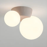 Red Resin Spherical Flush Mount Ceiling Light 2-Light Image - 6