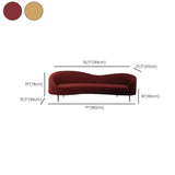 Red Scratch Resistant Frosted Velvet Sloped Arms Sofa #size