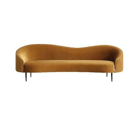 Red Scratch Resistant Frosted Velvet Sloped Arms Sofa Image - 2