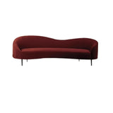 Red Scratch Resistant Frosted Velvet Sloped Arms Sofa Image - 3
