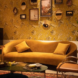 Red Scratch Resistant Frosted Velvet Sloped Arms Sofa Image - 4