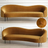 Red Scratch Resistant Frosted Velvet Sloped Arms Sofa Image - 5