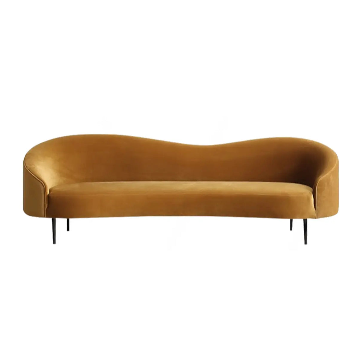 Red Scratch Resistant Frosted Velvet Sloped Arms Sofa Image - 7