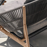 Relaxing Round Wood Frame Waterproof Gray Patio Set Image - 9