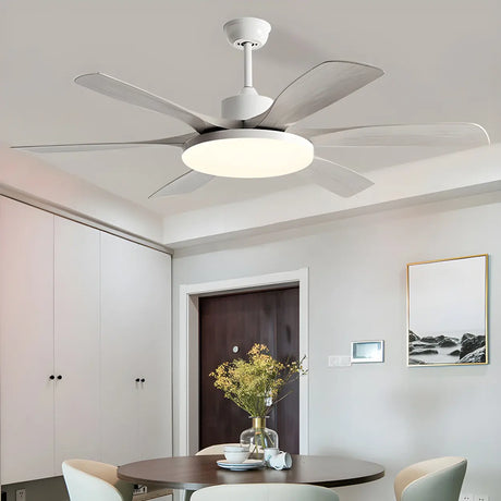 Remote 6 Blades Dimming Modern Ceiling Fan with Light Image - 1