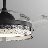 Remote Black Simple Round Ceiling Fan with LED Light Image - 8