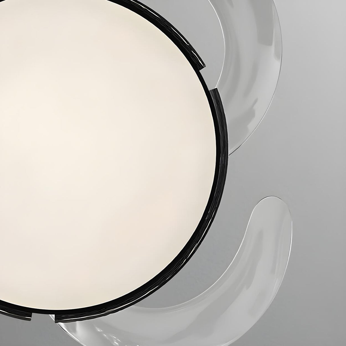 Remote Black Simple Round Ceiling Fan with LED Light Image - 9