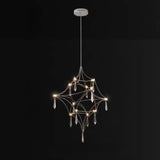 Remote Control Crystal Empire LED Foyer Chandelier Image - 2