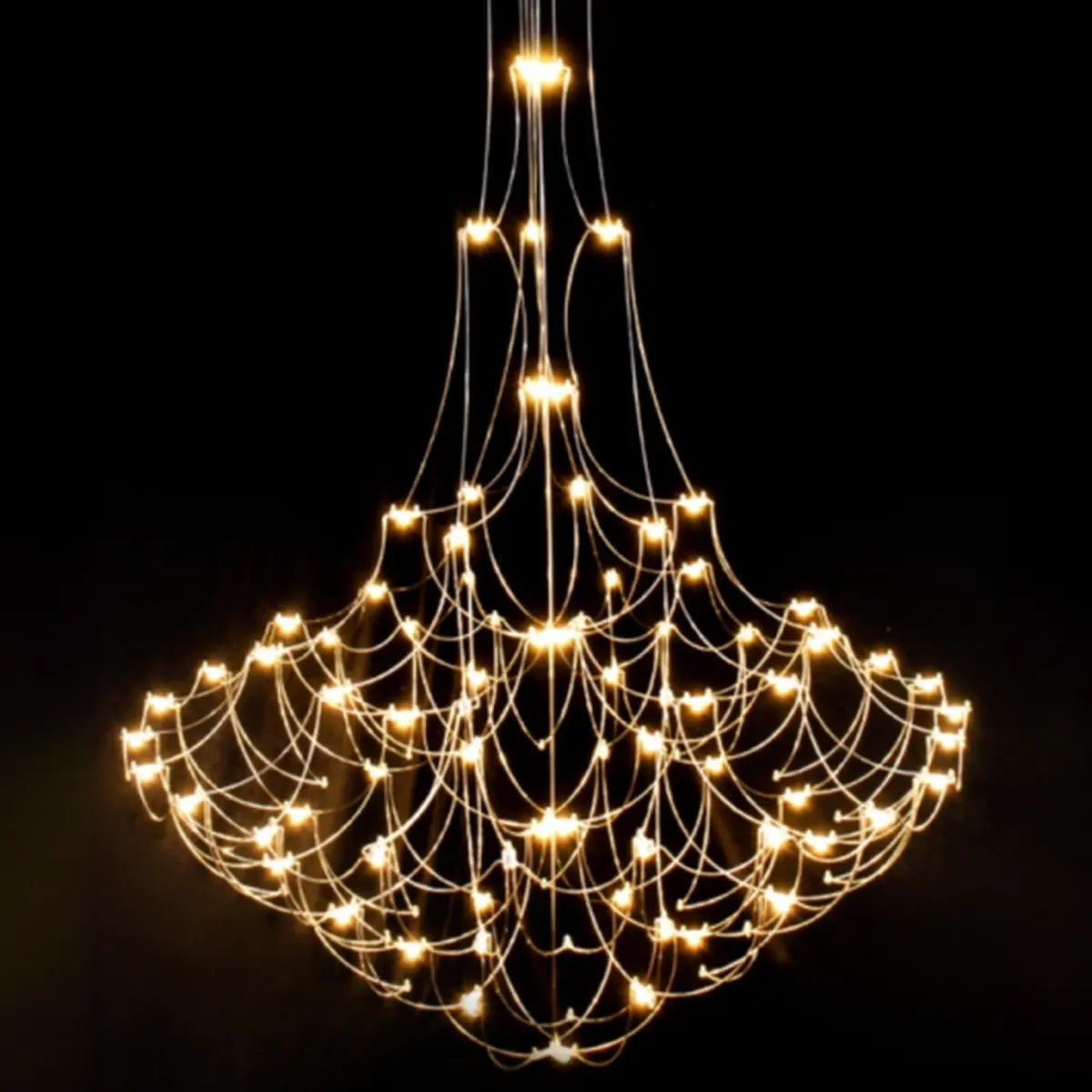 Remote Control Crystal Empire LED Foyer Chandelier Image - 6