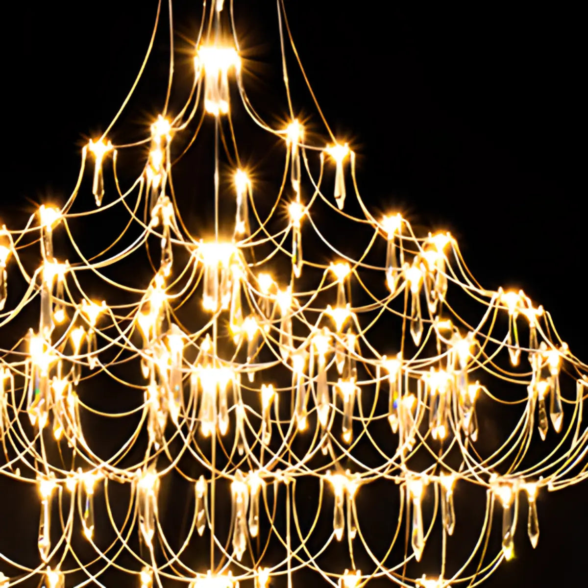 Remote Control Crystal Empire LED Foyer Chandelier Image - 8