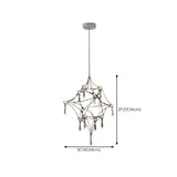 Remote Control Crystal Empire LED Foyer Chandelier #size
