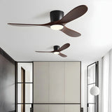Remote Control Walnut LED Ceiling Fan with Light Fixture Image - 1