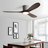 Remote Control Walnut LED Ceiling Fan with Light Fixture Image - 15