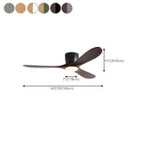 Remote Control Walnut LED Ceiling Fan with Light Fixture #size