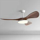 Remote Modern 3 Wood Blade Ceiling Fan with LED Light Image - 7