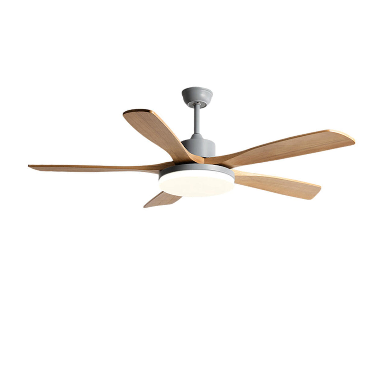 Remote Modern Simple 5 Wood Blades Ceiling Fan Light Image - 5