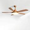 Remote Modern Simple 5 Wood Blades Ceiling Fan Light Image - 9