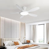 Remote Simple 5 Blade Wood LED Ceiling Fan with Light Image - 16