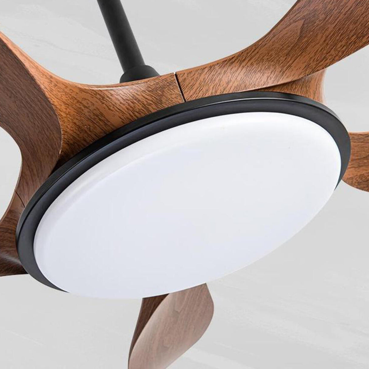 Remote Simple 5 Blade Wood LED Ceiling Fan with Light Image - 20