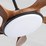 Remote Simple 5 Blade Wood LED Ceiling Fan with Light Image - 20