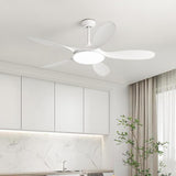 Remote Simple 5 Blade Wood LED Ceiling Fan with Light Image - 7