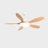 Remote Simple 5 Blade Wood LED Ceiling Fan with Light Image - 8