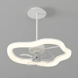 Remote Simple White Ring Pendant Fan with LED Light Image - 7