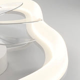 Remote Simple White Ring Pendant Fan with LED Light Image - 8