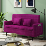 Removable Cotton Linen Tight Back Storage Loveseat Image - 13