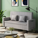 Removable Cotton Linen Tight Back Storage Loveseat Image - 15