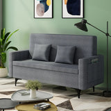 Removable Cotton Linen Tight Back Storage Loveseat Image - 20