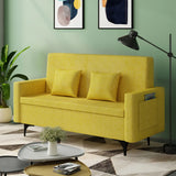 Removable Cotton Linen Tight Back Storage Loveseat Image - 9