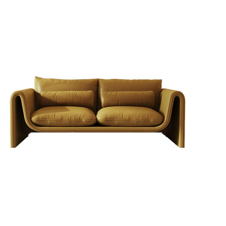 Removable Cushion Coffee Tear Resistant Leather Sofa Image - 2