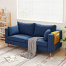 Removable Cushion Linen Square Arm Pillow Back Loveseat Image - 10