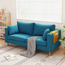 Removable Cushion Linen Square Arm Pillow Back Loveseat Image - 11