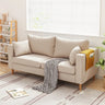 Removable Cushion Linen Square Arm Pillow Back Loveseat Image - 4
