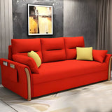 Removable Cushions Cotton Blend Flared Arm Sofa Bed Image - 15