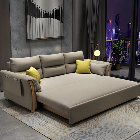 Removable Cushions Cotton Blend Flared Arm Sofa Bed Image - 2