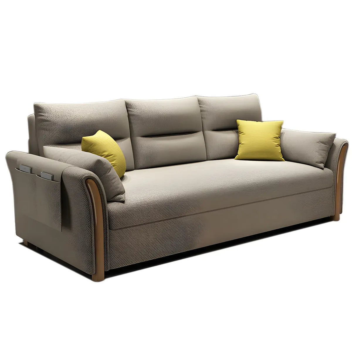 Removable Cushions Cotton Blend Flared Arm Sofa Bed Image - 5