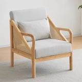 Removable Cushions Leather Split Back Accent Chair Image - 8