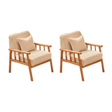 Removable Cushions Off-White Loose Back Arm Chair Image - 11