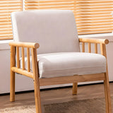 Removable Cushions Off-White Loose Back Arm Chair Image - 5