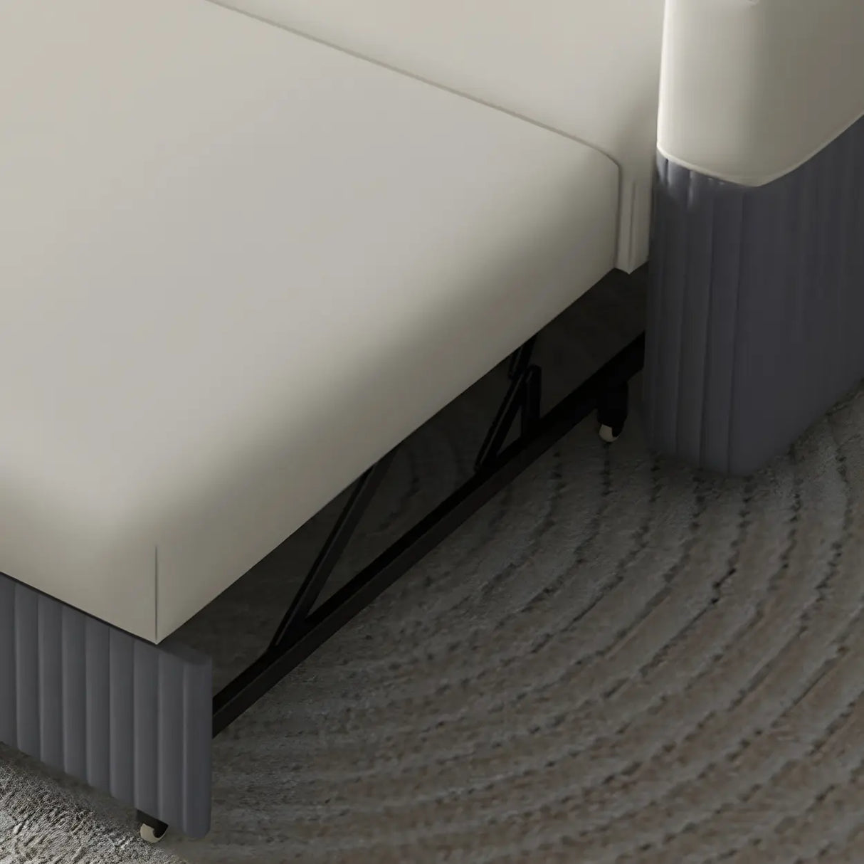 Removable Cushions Square Arm Sofa Bed with Slipcover Image - 10