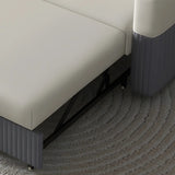 Removable Cushions Square Arm Sofa Bed with Slipcover Image - 10