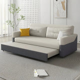 Removable Cushions Square Arm Sofa Bed with Slipcover Image - 12