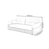 Removable Cushions Square Arm Sofa Bed with Slipcover Image - 15